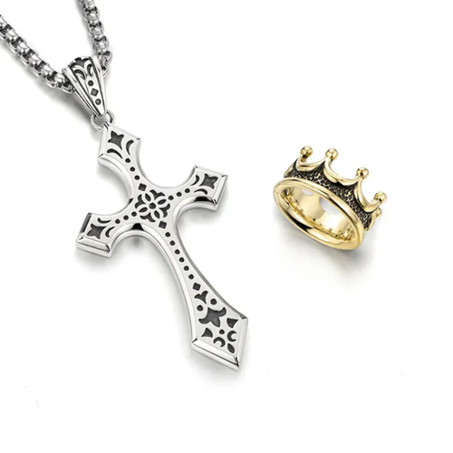 Jesus' redemption Crown Cross Necklace