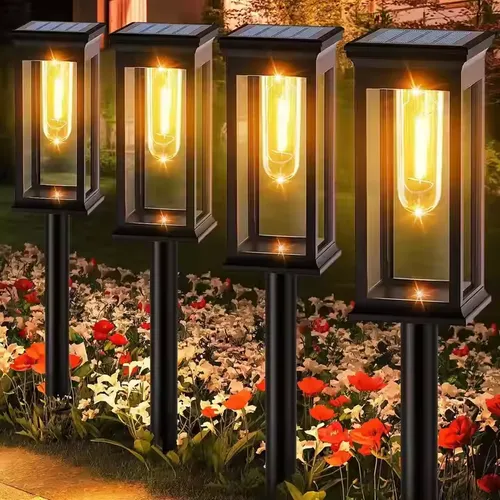 Durable Motion Sensor Light Remote Control Solar Floodlight Parking Lot Light, 2 Pack