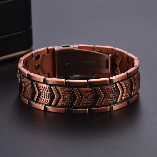 🎉New Week 49% OFF- Retro fashion cross magnet negative ion magnetic therapy red copper bracelet for men