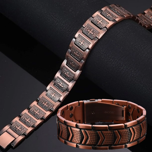 🎉New Week 49% OFF- Retro fashion cross magnet negative ion magnetic therapy red copper bracelet for men