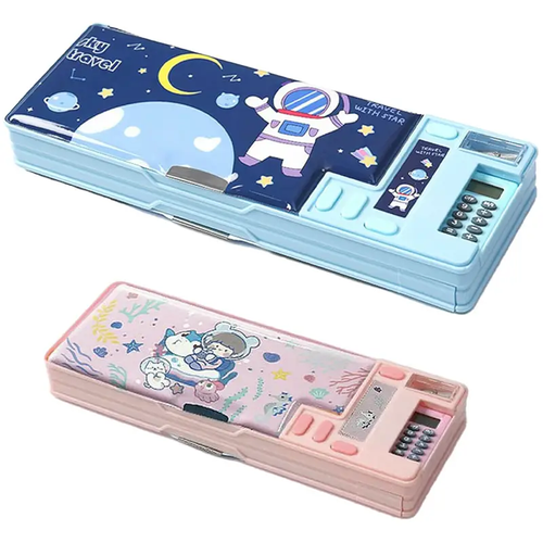 Pen and Pencil Organizer Case - Pen Pencil Case | Pencil Holder Pouch | Pencil Holder for Student Supplies | Cartoon School Pencil Pop Up Organizer Box for Home, Apartment, School (Random colors)