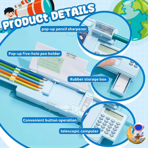 Pen and Pencil Organizer Case - Pen Pencil Case | Pencil Holder Pouch | Pencil Holder for Student Supplies | Cartoon School Pencil Pop Up Organizer Box for Home, Apartment, School (Random colors)