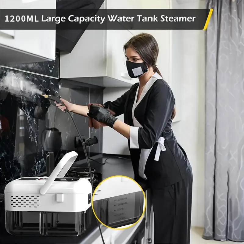 High-pressure steam cleaner, household steam cleaner handheld, suitable for kitchen fumes, sofas, small air conditioners, washing machines
