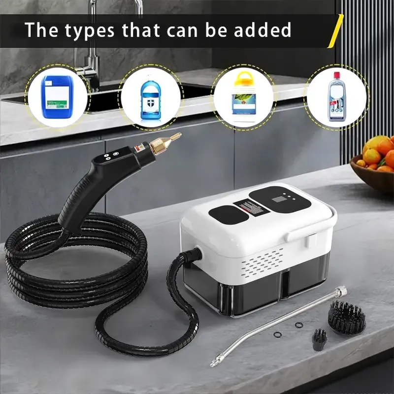 High-pressure steam cleaner, household steam cleaner handheld, suitable for kitchen fumes, sofas, small air conditioners, washing machines