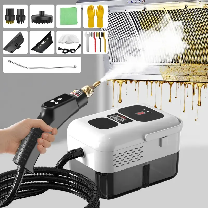 High-pressure steam cleaner, household steam cleaner handheld, suitable for kitchen fumes, sofas, small air conditioners, washing machines