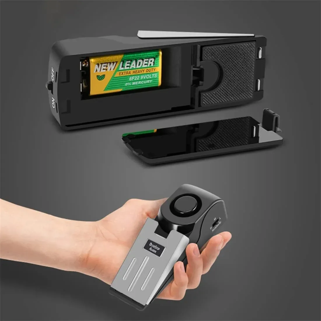 Dispositivo de segurança da parada da porta do alarme 120DB com fechamento da sirene da cunha do assoalho para o alarme da parada da porta