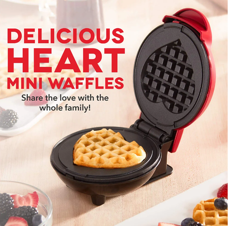 Mini máquina de waffle em formato de coração, torradeira de café da manhã, máquina de cozimento portátil