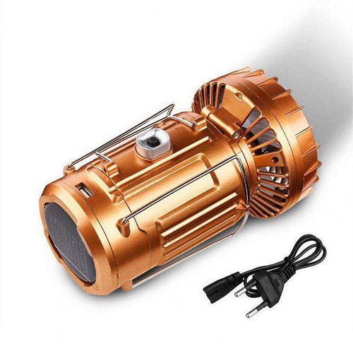 6 in 1 Multi-function Portable Outdoor LED Camping Lantern With Fan Energy Saving Light Solar Rechargeable Flashlight Dropship