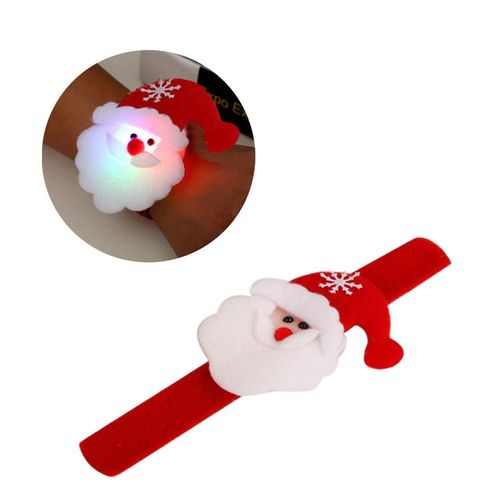 Christmas light-up toy cartoon Santa Claus children's plush palm with children's bracelet