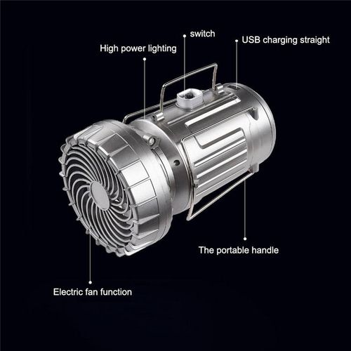 Solar Rechargeable 6-in-1 Camping Light Fan