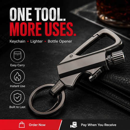 3-in-1 Metal Keychain Lighter with Bottle Opener | COD