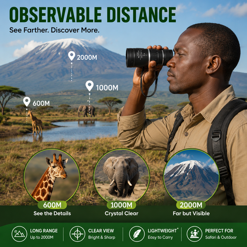16x52 HD Monocular Telescope for Safari Bird Watching and Travel in Kenya