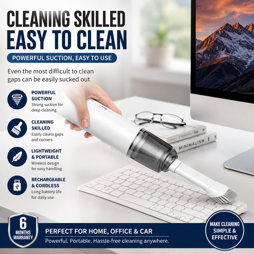 🔥Hot Sale🔥 COD！Handheld Wireless Vacuum — Mini High-Power Cleaner for Car and Home.Nairobi stock ships within 48H, delivered within 3days
