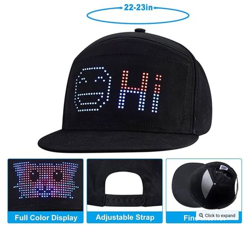 LED Bluetooth Display Cap Custom Text Animation Hat for Advertising Fashion and Events in Kenya