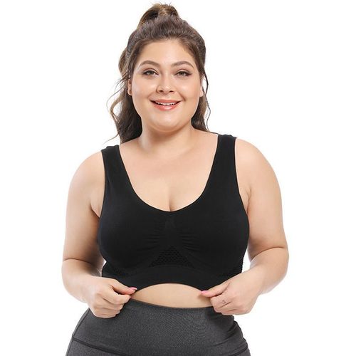 🔥HOT SALE🔥 COD！Plus Size Sports Bra — Breathable Mesh, Strong Support, Lace-Up Back for Running and Yoga.Nairobi stock ships within 48H, delivered within 3days