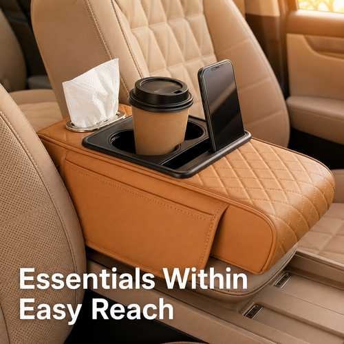 Multifunctional car armrest cushion