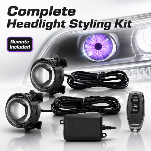 🔥HOT SALE🔥 COD！Demon Eye Headlights for Cars and Motorcycles, LED Dynamic Devil Eyes Light Kit with HD Lens, 6 Animated Eye Patterns, Universal 12-36V Eyeball Lights for Headlight or Fog Light