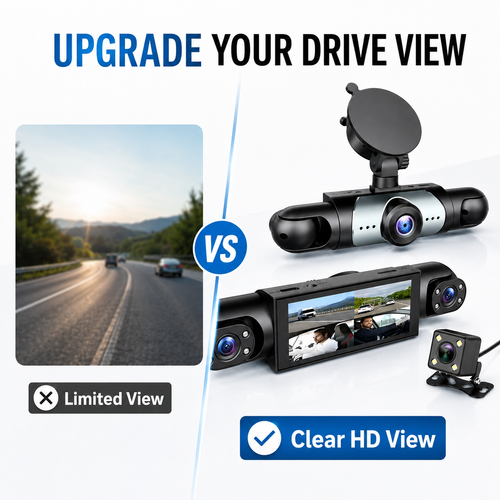 🔥HOT SALE🔥 COD！New Dash Cam: 3-inch Screen  3 Lenses  HD Night Vision  Parking Monitoring  Microwave Radar  Scratch Protection  Car Sentinel Mode