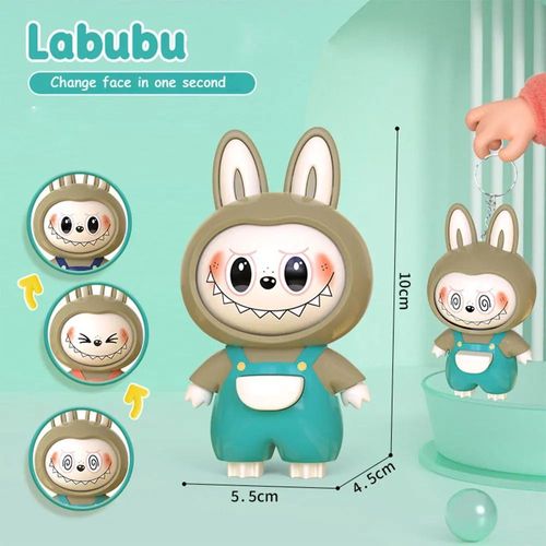 🔥2-pack: popular Labubu face-changing keychain doll pendant decompression toy