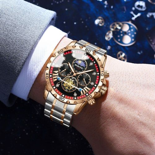 BINBOND genuine  men's quartz watch high-end business luminous waterproof