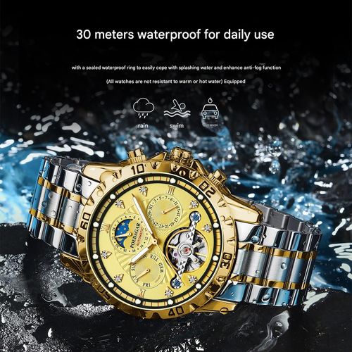 POEDAGAR Men's Mechanical Watch Waterproof Luxury Luminous Multifunctional Men's Watch