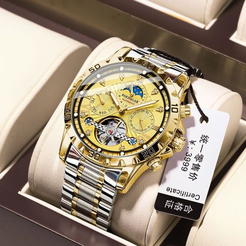 POEDAGAR Men's Mechanical Watch Waterproof Luxury Luminous Multifunctional Men's Watch