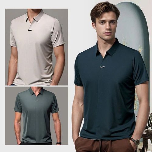 🔥SAVE 55%-2025 Fashion men's lapel breathable anti-wrinkle business T-shirt🔥