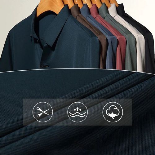 🔥SAVE 55%-2025 Fashion men's lapel breathable anti-wrinkle business T-shirt🔥