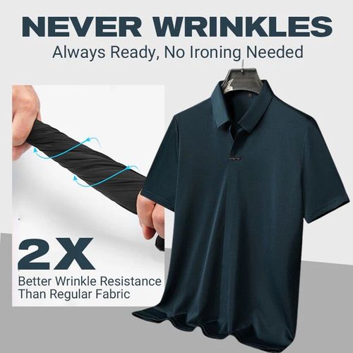 🔥SAVE 55%-2025 Fashion men's lapel breathable anti-wrinkle business T-shirt🔥