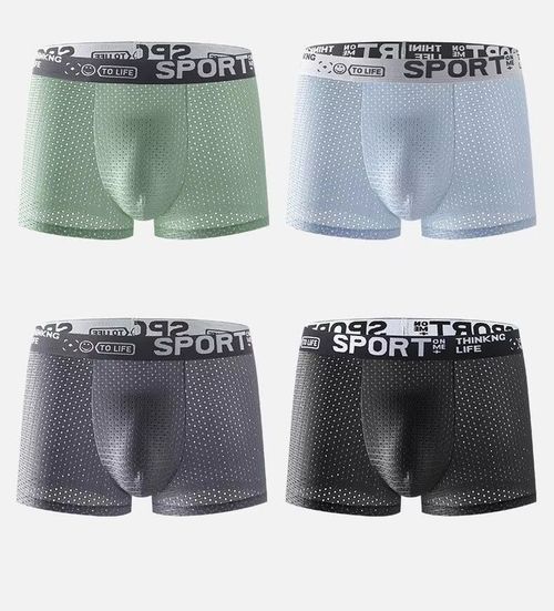 🔥🔥2 Pack Men's Breathable Mesh Briefs, Letter Print, Ultra-Thin Quick Dry, Seamless Boxer Briefs🔥🔥