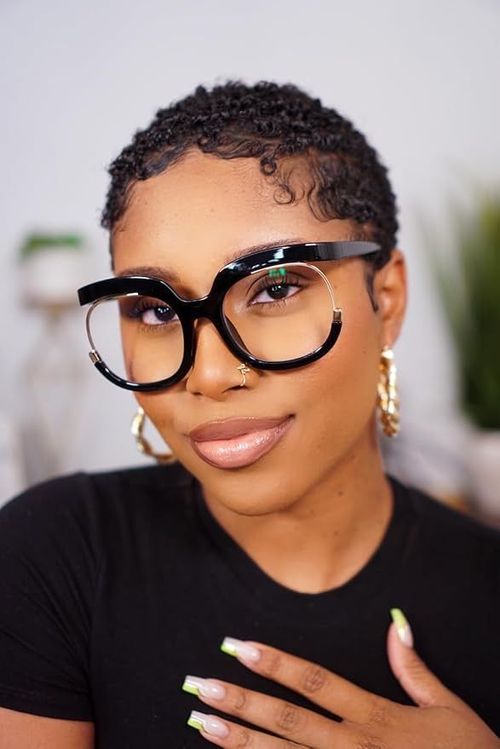 👓Blue Light Blocking Oversized Glasses Stylish Fake Round Eyeglasses  UV400 Protection Eyewear