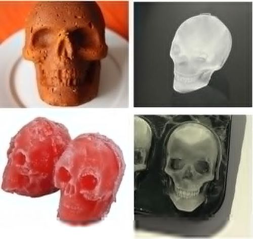 ☠️Skull Shaped Silicone Ice Cube Mold, Freezer Mold with Lid, Funnel, Reusable, for Baking, Chocolate, Candy, Resin, Halloween