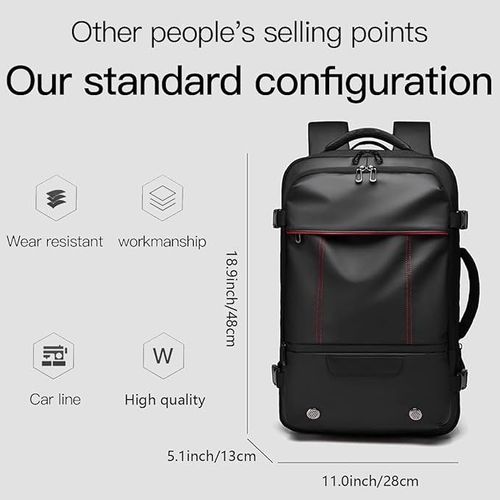 🎒60L Expandable Backpack with Air Pump Vacuum Compression Air Bag Backpack for Men and Women Business Backpack Schoolbag