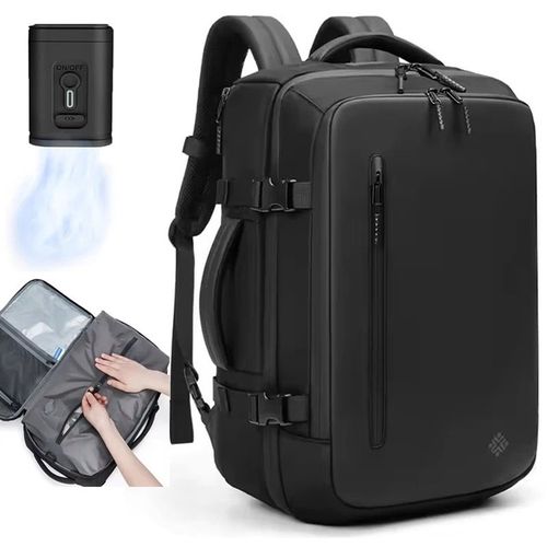 🎒60L Expandable Backpack with Air Pump Vacuum Compression Air Bag Backpack for Men and Women Business Backpack Schoolbag