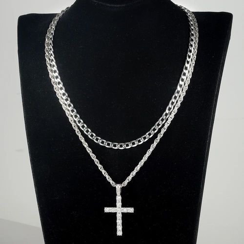 🔥🔥Easter Gift: Classic and Stylish Cross Diamond Pendant Necklace🔥🔥