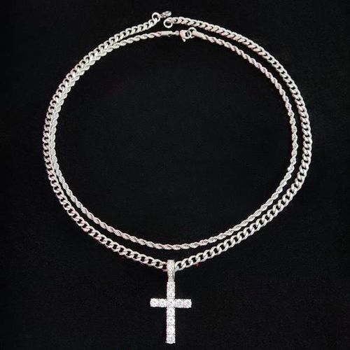 🔥🔥Easter Gift: Classic and Stylish Cross Diamond Pendant Necklace🔥🔥