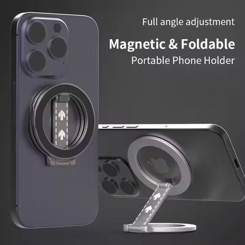 Foldable Double-Sided Magnetic Phone Ring Holder for Kickstand Magnet Grip for iPhone 16 15 14 Huawei Phone Stand Holder