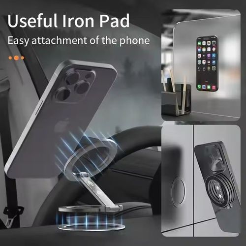 Foldable Double-Sided Magnetic Phone Ring Holder for Kickstand Magnet Grip for iPhone 16 15 14 Huawei Phone Stand Holder
