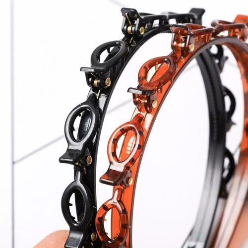 👧2pcs Double Bangs Hairstyle Hair Clips, Double Layer Twist Braid Headband Heidi Layer Hollow Braid Headband Alligator Clip Fashion Girls Braided Hairband