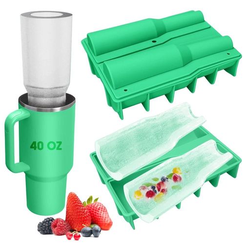 Two-hole 40 OZ Stanley Ice Bullies Cup Ice Cube Mold One-piece Stanley Ice Cube Mold with Cover Easy Demoulding