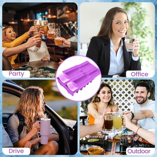 Two-hole 40 OZ Stanley Ice Bullies Cup Ice Cube Mold One-piece Stanley Ice Cube Mold with Cover Easy Demoulding