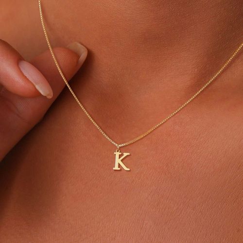 316L stainless steel jewelry18k gold plated initial letter necklace