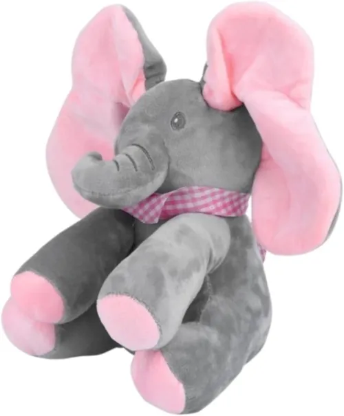 Ellie the Elephant - Musical Hide-and-Seek Elephant Toy - Interactive Plush Animal with Moveable Ears for Babies - Hide-and-Seek Fun