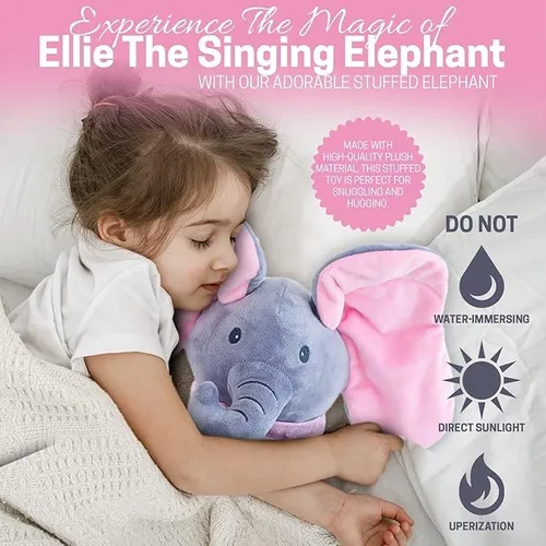 Ellie the Elephant - Musical Hide-and-Seek Elephant Toy - Interactive Plush Animal with Moveable Ears for Babies - Hide-and-Seek Fun