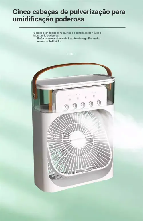 Ventilador com nebulizador, humidificador, ar condicionado, difusor de aromaterapia