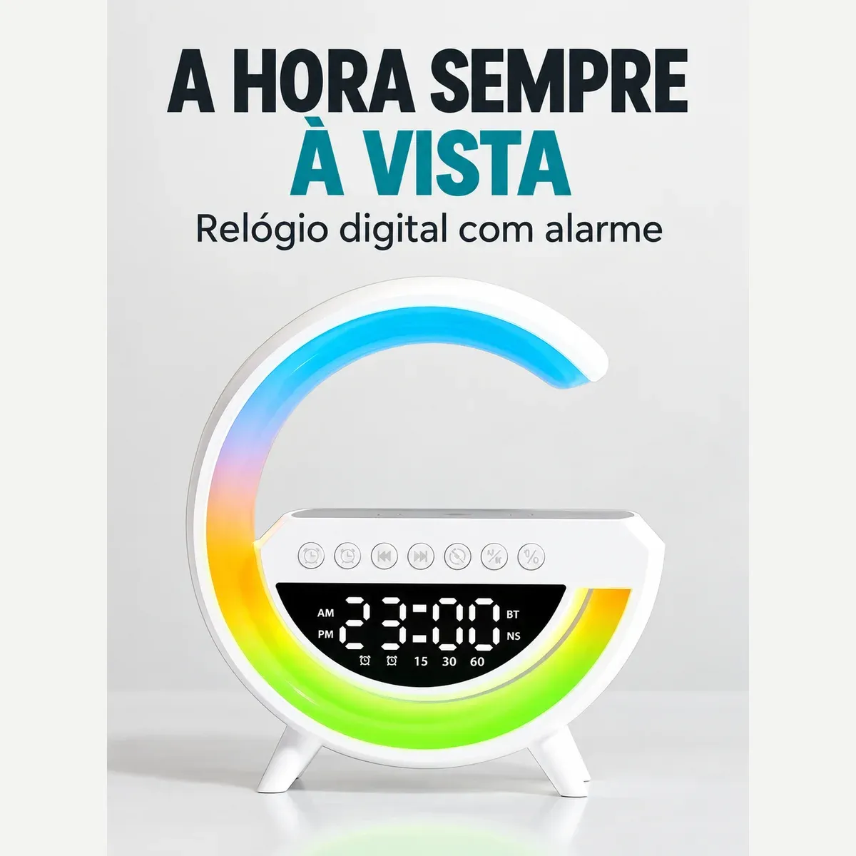 Coluna Bluetooth com Luz e Relógio | Entrega em Luanda
