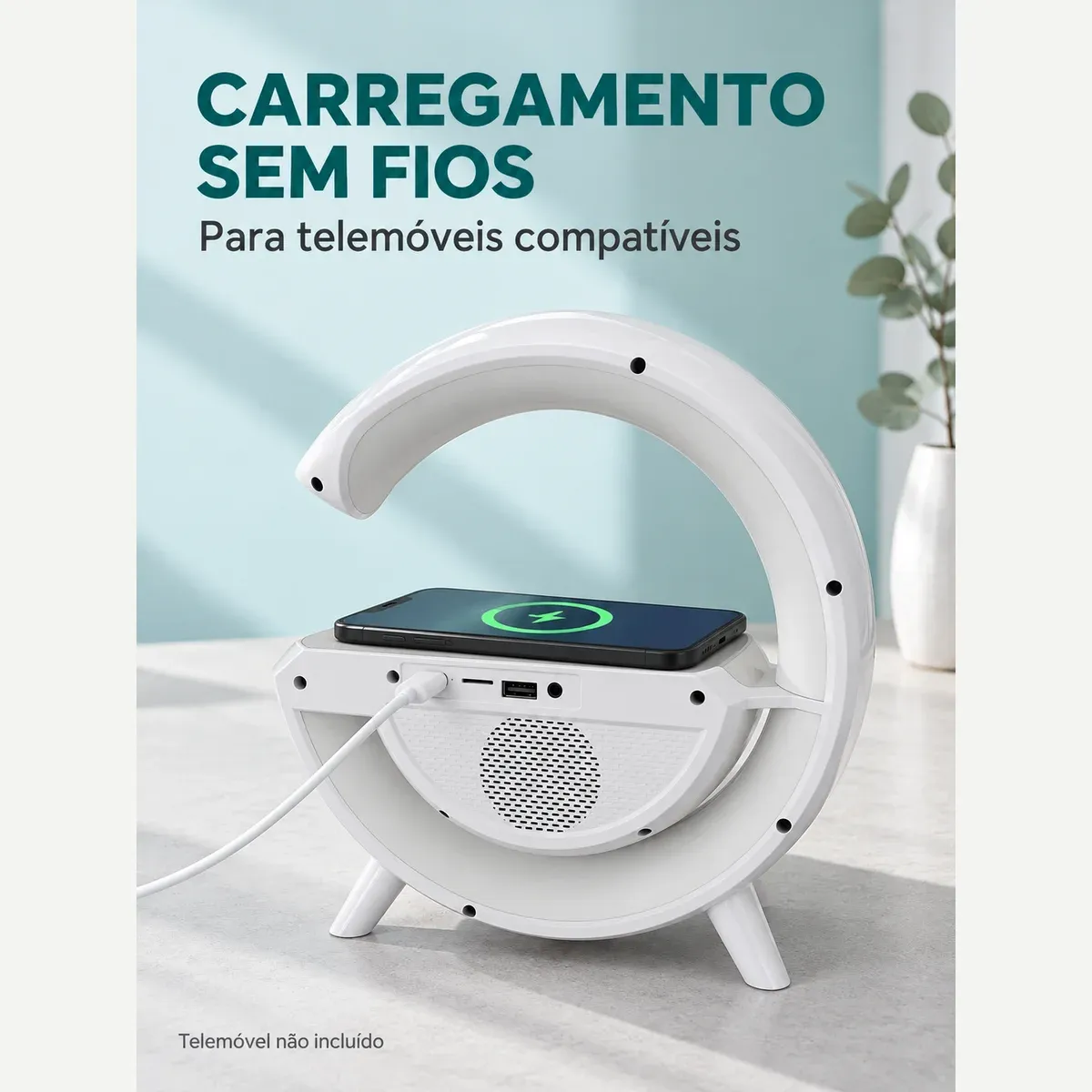 Coluna Bluetooth com Luz e Relógio | Entrega em Luanda