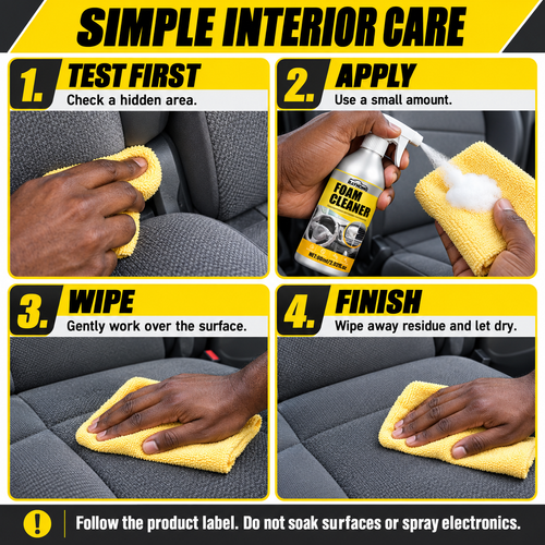 RAYHONG Car Interior Foam Cleaner – Buy 1 Get 1 Free | 2 x 60 ml
