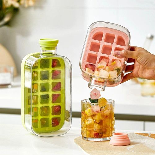 800ml Soft Silicone Ice Cube Mold – Easy-Release Reusable Food-Grade Ice Tray, Zero Touch Press for Effortless Removal, Perfect for Cold Drinks, Cocktails & Desserts, Dishwasher Safe, Essential Kitchen Bar Accessory for Daily Use