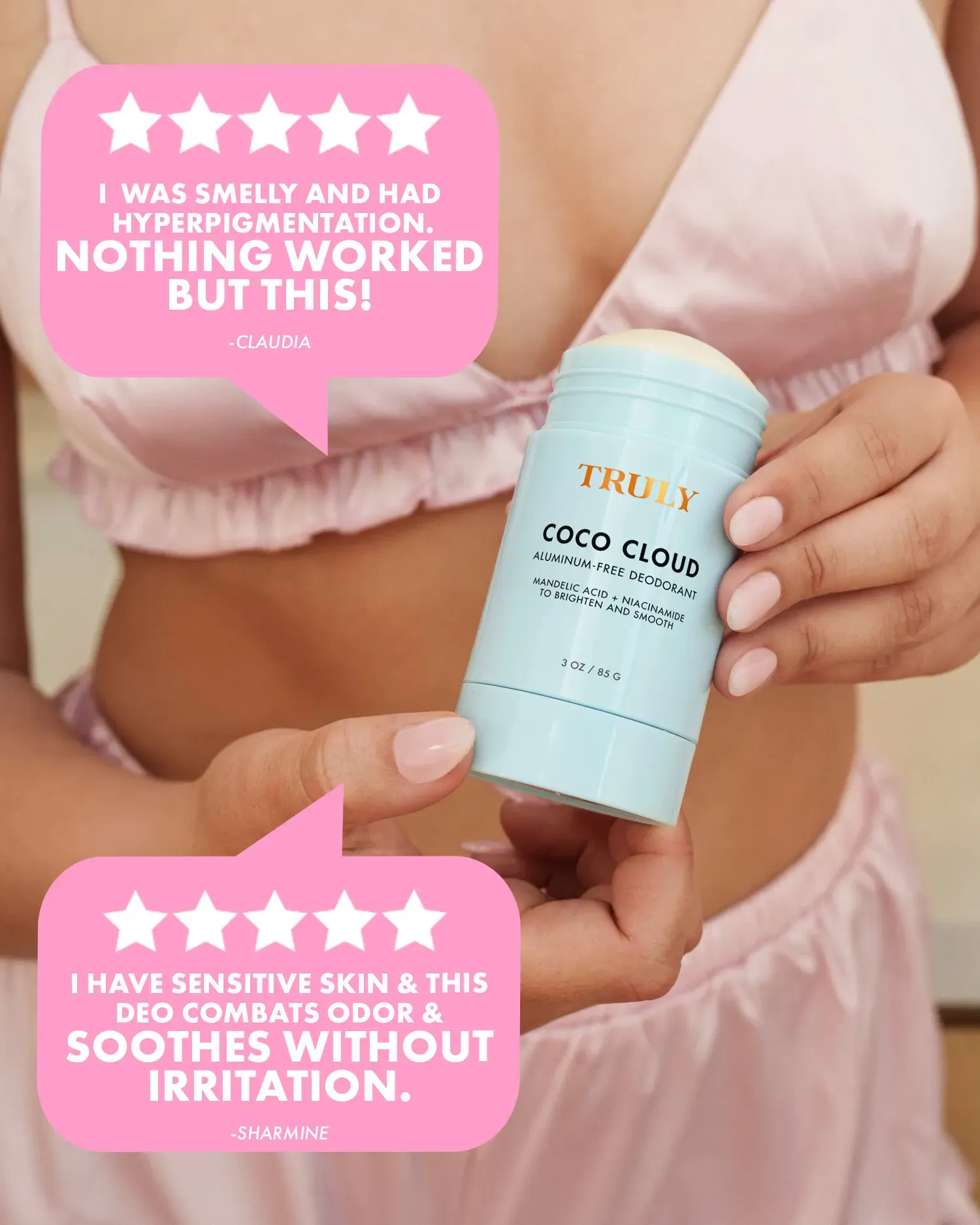Coco Cloud Brightening & Ingrown Prevention Deodorant – Aluminum-Free Odor Protection with Mandelic Acid – Helps Fade Dark Underarm Spots and Discoloration – Long-Lasting Odor Protection – Gentle on Sensitive Skin – Soft Coconut & Vanilla Scent